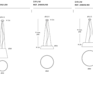Ole by FM drum rippvalgusti 80cm 60cm 50cm tooteleht