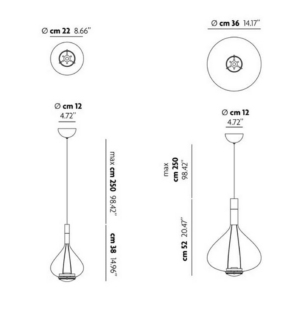 Lodes Sky Fall rippvalgusti tooteleht