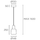 Rippvalgusti Khoi, 19,5W/907lm led, 3000K