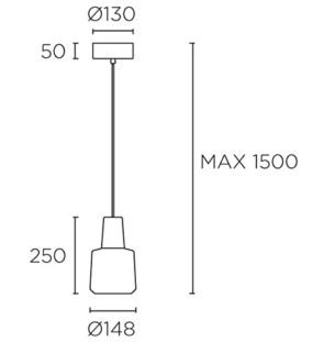 Rippvalgusti Khoi, 19,5W/907lm led, 3000K