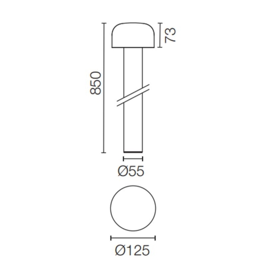 Flos pollarvalgusti Bellhop outdoorlighting 850mm data sheet