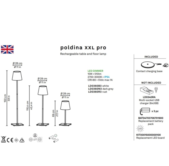 Zafferano Poldina XXL data sheet 1