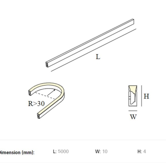 intra lighting silikoonvalgusti LineLed_Flex_0410 data sheet