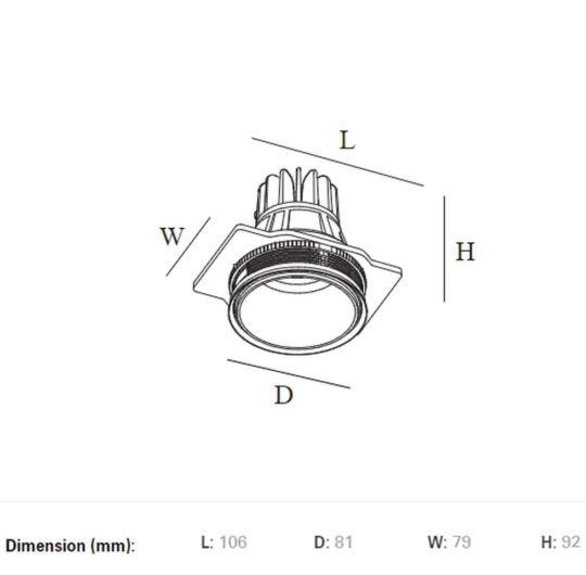 Süvisvalgusti Intra lighting Conic trimless data sheet