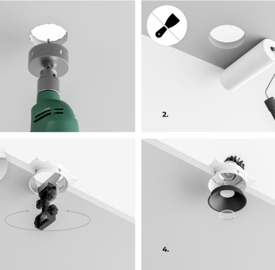 Süvisvalgusti Intra lighting Conic trimless paigaldusjuhend