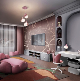 Delightfull Periwinkle Circu pendant pink rippvalgusti roosa 3 interior