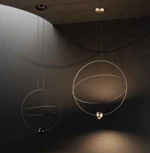 Lodes Elara Medium Large rippvalgusti suspensione gold black