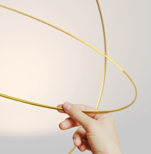 Lodes Elara Medium Large rippvalgusti suspensione gold detail