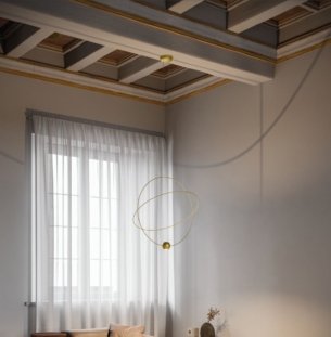 Lodes Elara Medium Large rippvalgusti suspensione gold interior 2