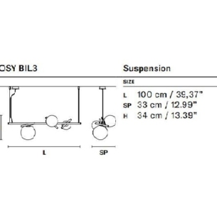MASIERO Posy BIL3 rippvalgusti suspension data sheet