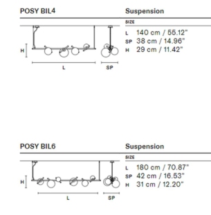 MASIERO Posy BIL4 BIL6 rippvalgusti suspension data sheet
