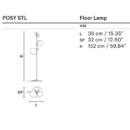 MASIERO Posy STL 3 põrandavalgusti floor lamp data sheet