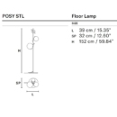 MASIERO Posy STL 3 põrandavalgusti floor lamp data sheet