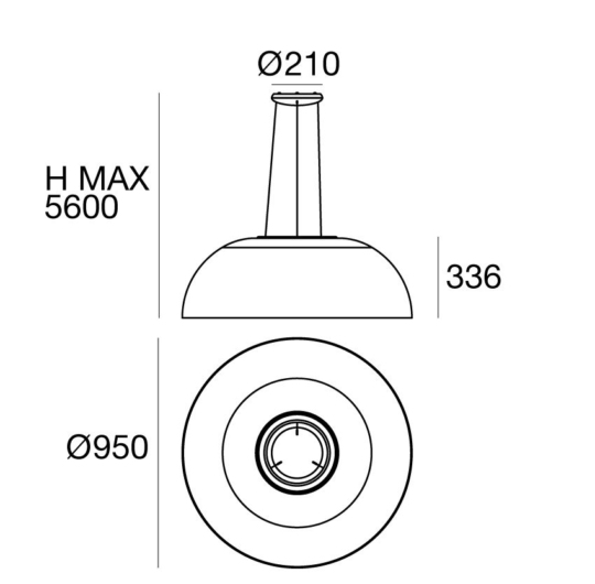 Stilnovo Demi rippvalgusti data sheet 95cm