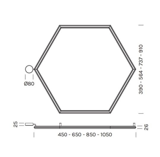 OLEV POLY ESAGONO PL seinavalgusti laevalgusti wall lamp ceiling lamp data sheet