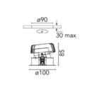 Flos Light Sniper Wall-Washer, 10W, 534lm, 2700K, IP44 data sheet