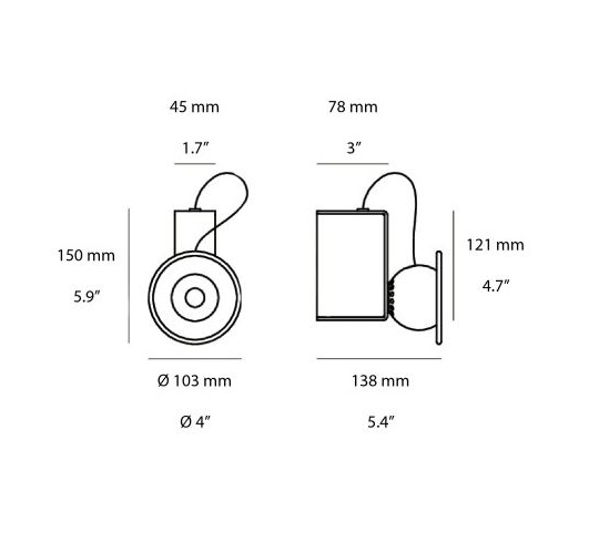 Stilnovo Minibox seinavalgusti wall lamp data sheet