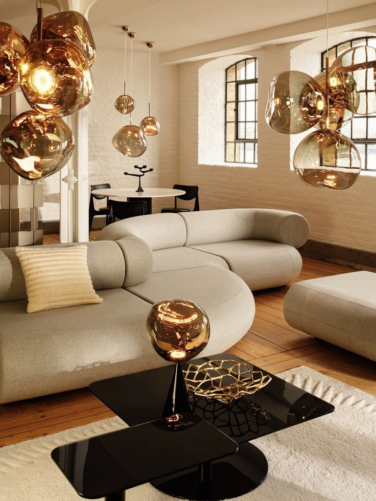 Tom Dixon melt cone fat lauavalgusti interjööris