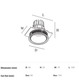 Intra Lighting Conic RV data sheet