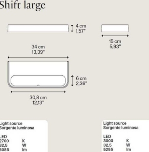 Lodes Shift large seinavalgusti tooteleht