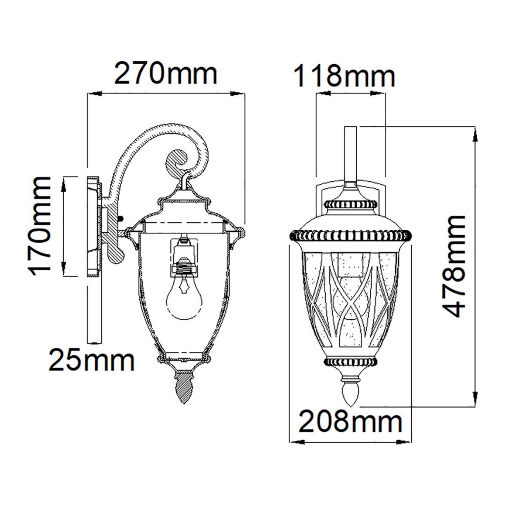 ELSTEAD Admirals Cove 1 välisvalgusti keskmine tooteleht