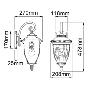 ELSTEAD Admirals Cove 1 välisvalgusti keskmine tooteleht