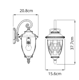 ELSTEAD Admirals Cove 1 välisvalgusti väike tooteleht