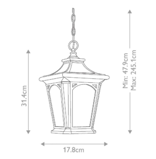ELSTEAD Bedford rippvalgusti ip44 tooteleht
