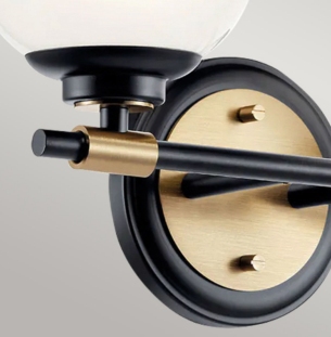 Elstead Benno 2 vannitoavalgusti must detail