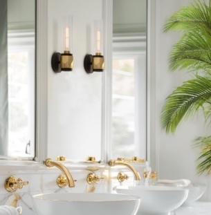 ELSTEAD Ellison vannitoavalgusti messing interjööris