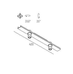 Moltoluce Ryde System profiilivalgusti spot 2 tooteleht