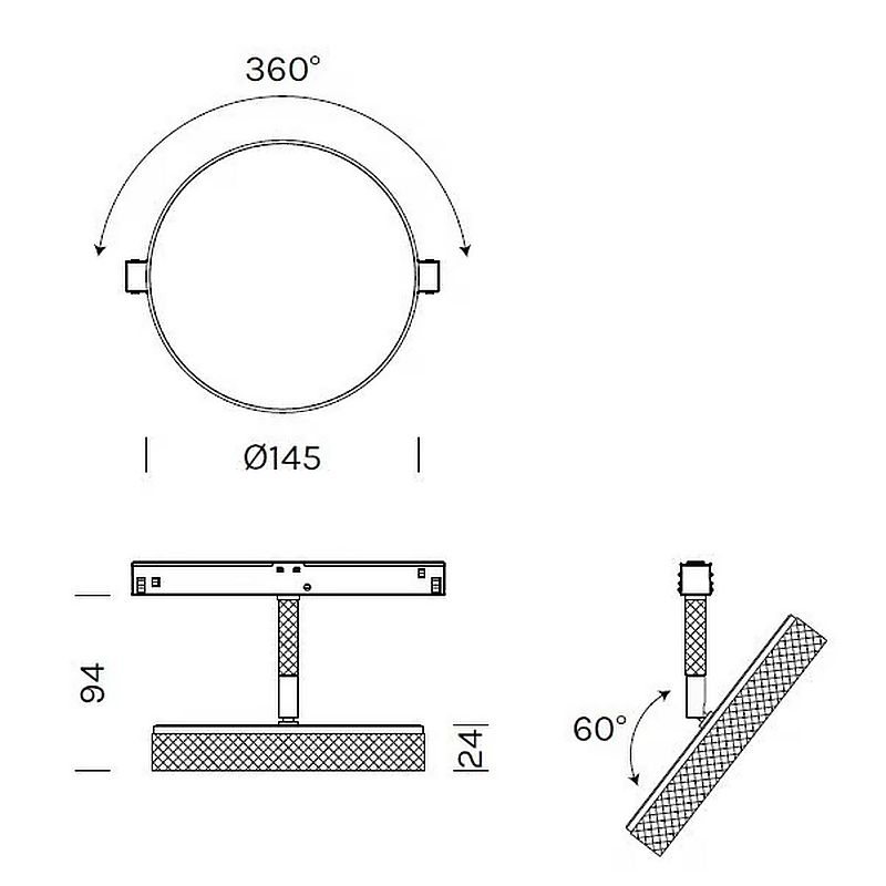 OLEV Overfly spot 48V profiili valgusti tooteleht