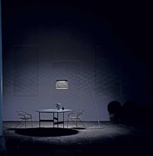 Foscarini Twiggy Grid niiskuskindel põrandavalgusti interjööris 1