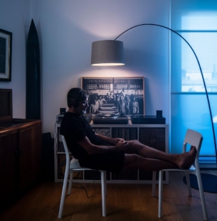 Foscarini Twiggy wood põrandavalgusti interjööris 2