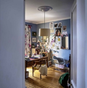 Foscarini Twiggy wood rosewood rippvalgusti interjööris