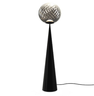 Tom Dixon Whirl Fat Cone põrandavalgusti hõbe must