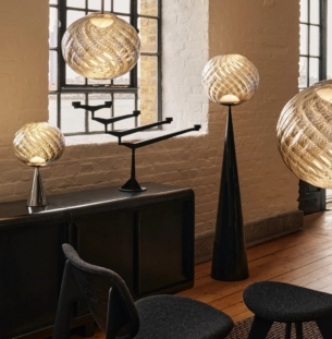 Tom Dixon Whirl rippvalgusti interjööris