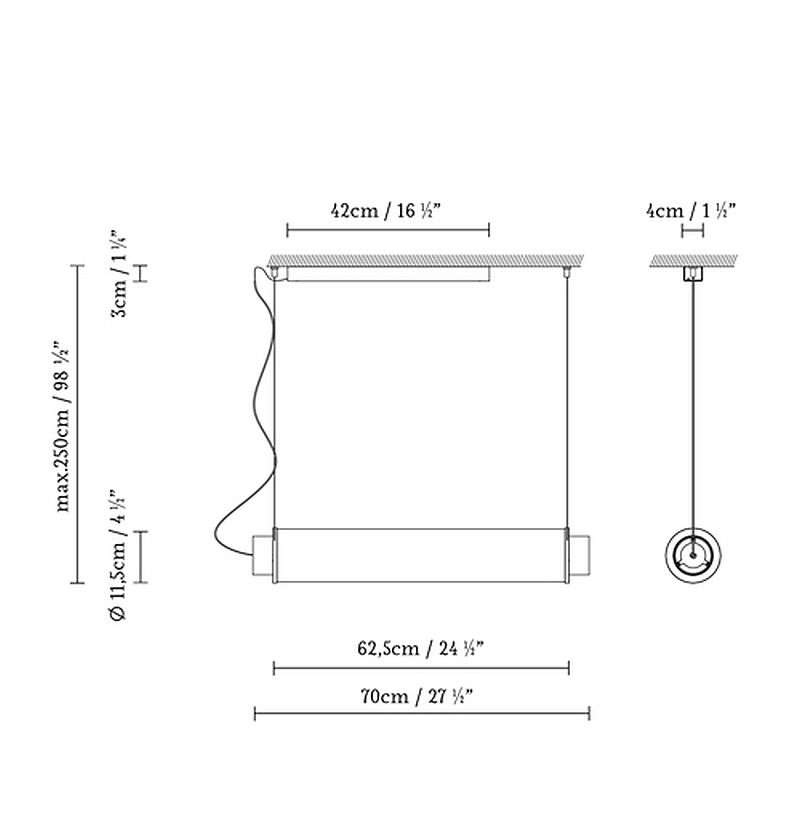 BLUX SLIM SKIN SH rippvvalgusti tooteleht 70cm