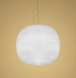 Foscarini Gem rippvalgusti valge.interjööris 2