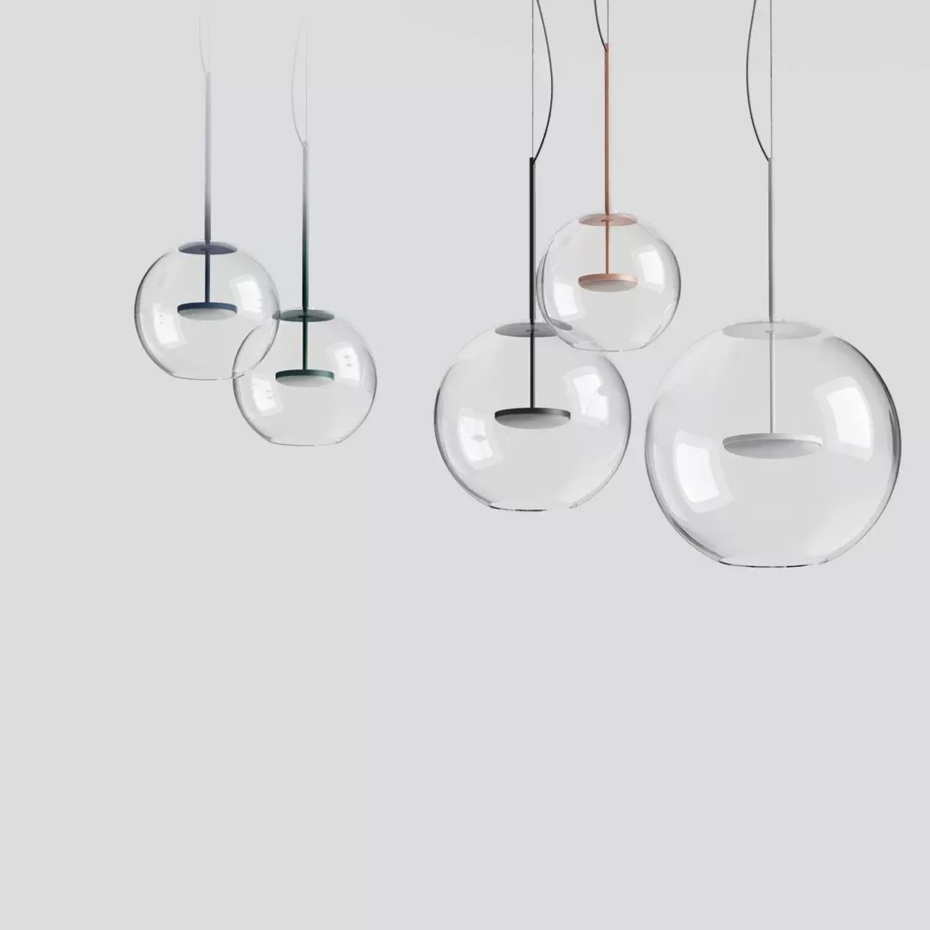 linealight Cristalbolla P rippvalgusti interjööris