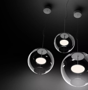 linealight Cristalbolla P rippvalgusti interjööris 3