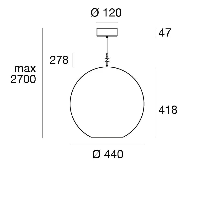 linealight Cristalbolla P rippvalgusti suur tooteleht