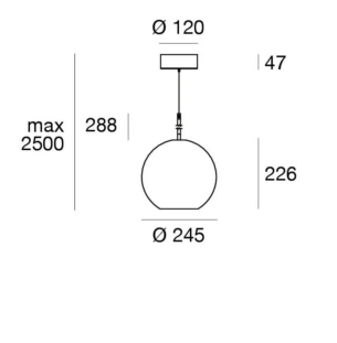 linealight Cristalbolla P rippvalgusti väike tooteleht