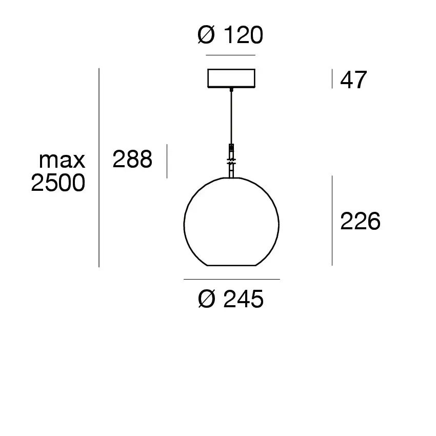 linealight Cristalbolla P rippvalgusti väike tooteleht