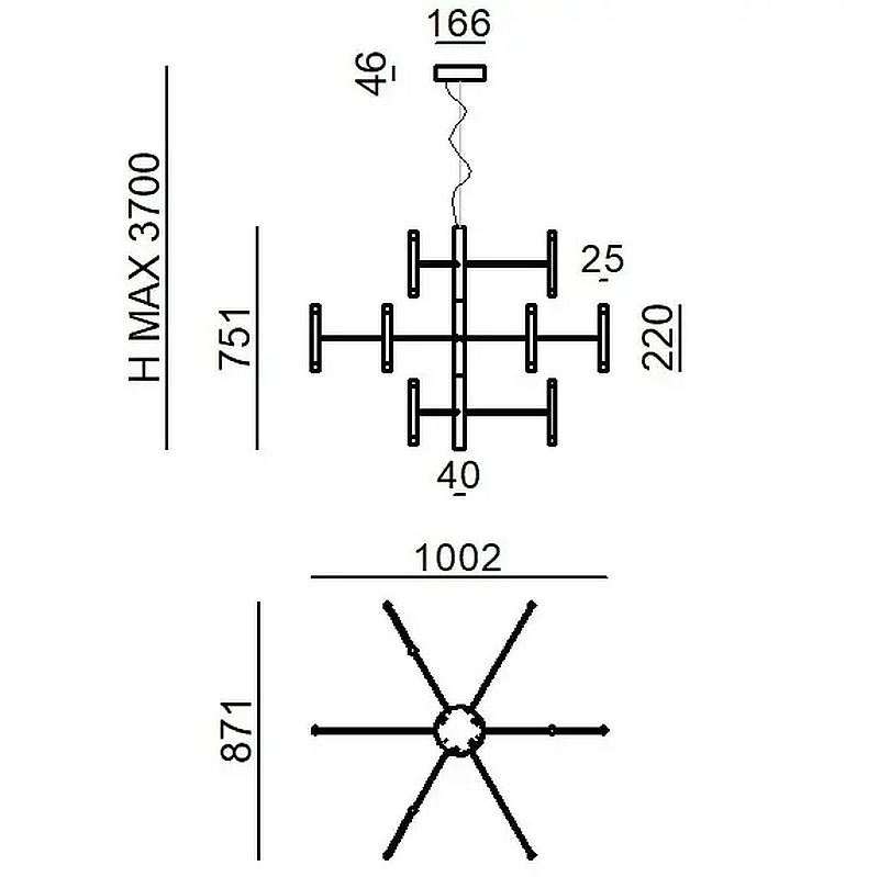 linealight perla P12 lühter tooteleht