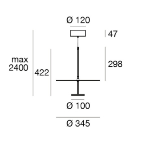 Linealight Stilo rippvalgusti 34cm tooteleht