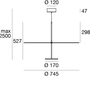 Linealight Stilo rippvalgusti 74cm tooteleht