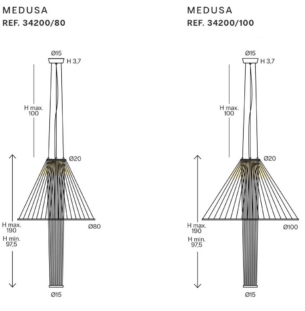 Ole by FM Medusa rippvalgusti suur tooteleht