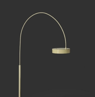 oluce berlin out põrandavalgusti beež interjööris