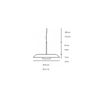 OLUCE IRIDE rippvalgusti 55cm tooteleht